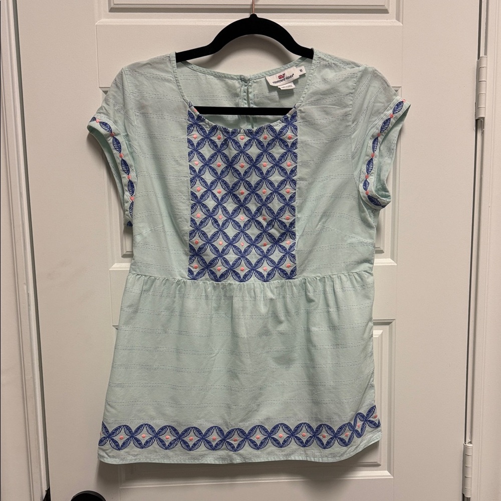 Vineyard Vines Light Green Cotton Blouse